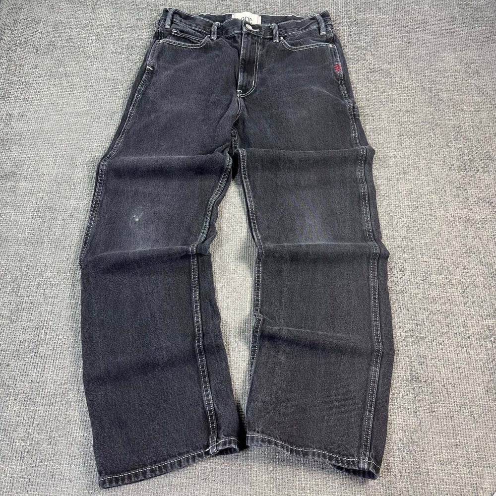 BDG Skate Fit Jeans Mens 32x31 Black Baggy Wide Leg Contrast Stitch Y2K